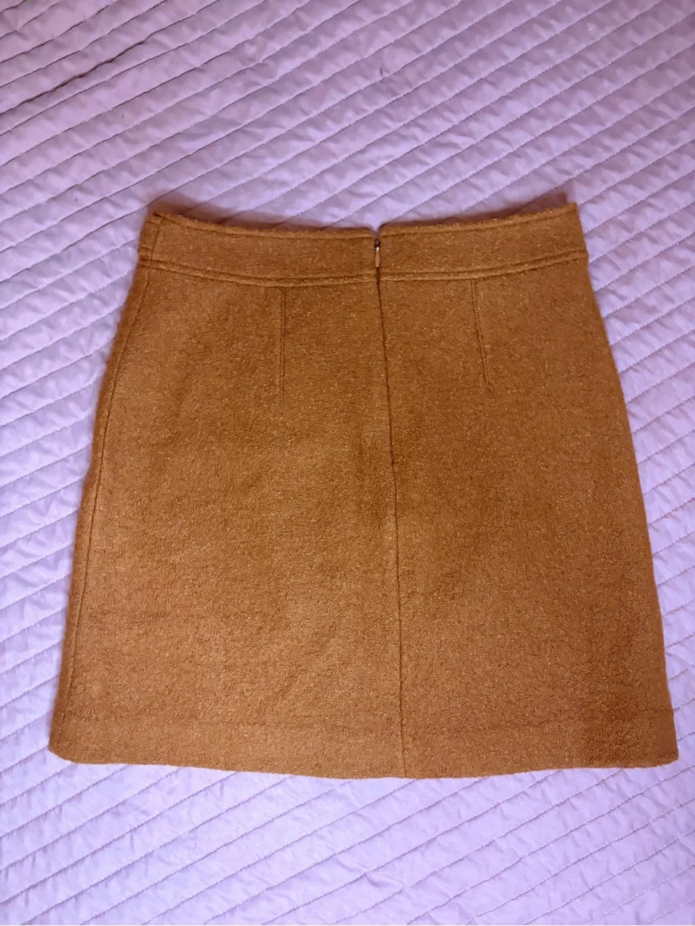 Wool-Blend Mini Skirt in Burnt Orange